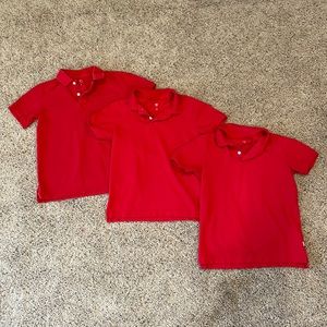 NWOT - Lot of three boys GAP kids red polo shirts size large
